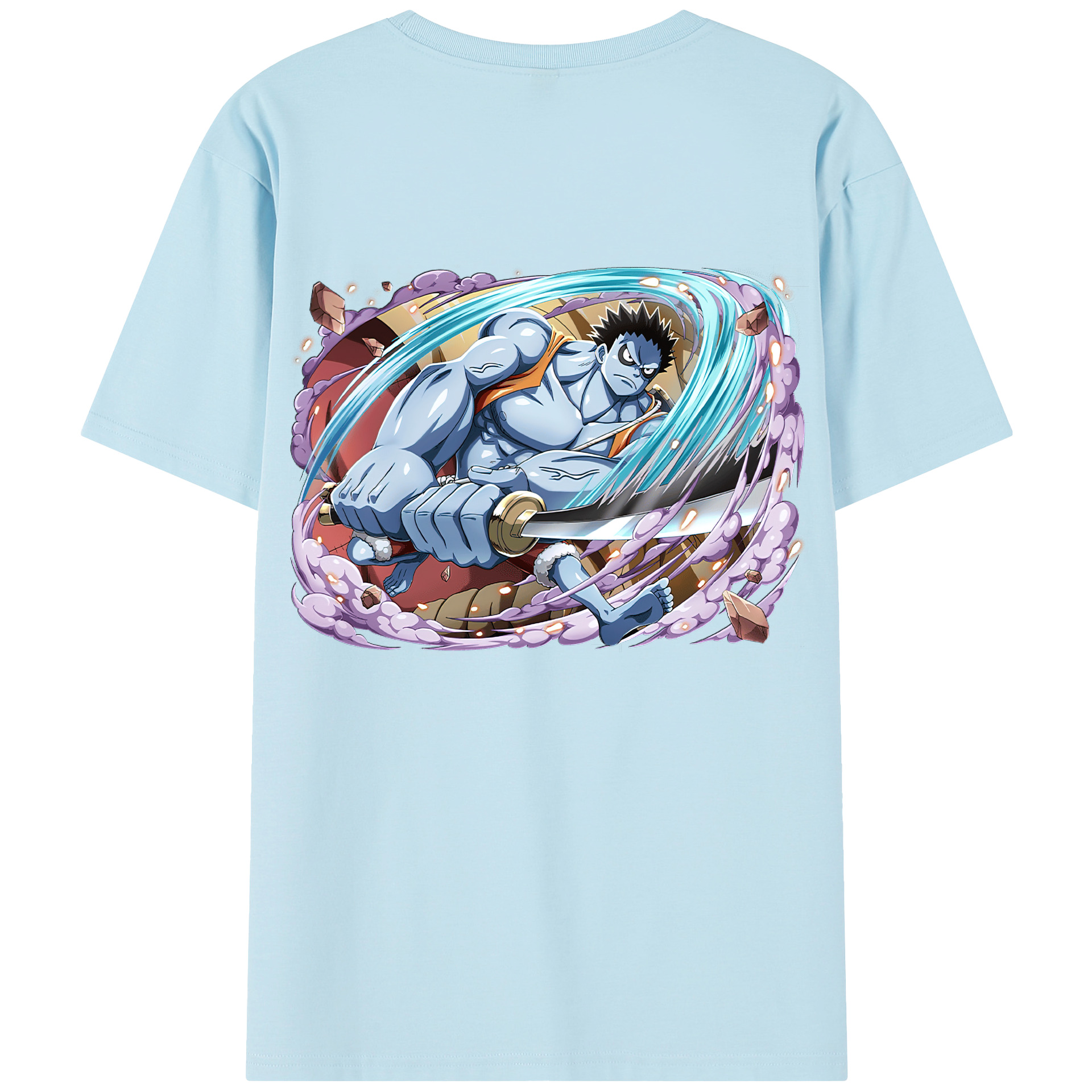 ワンピース モンキー・D・ルフィ ONE PIECE Monkey D. Luffy 綿100％半袖Tシャツ（背面プリント）
